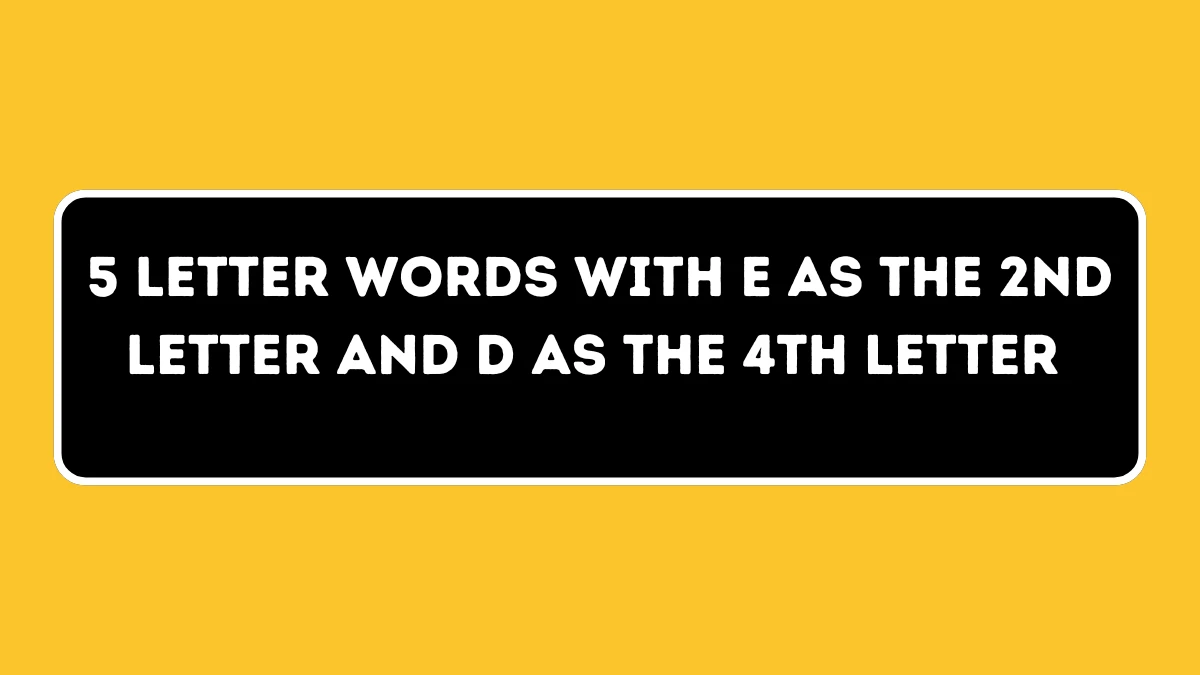 5 Letter Words with E as the 2nd Letter and D as the 4th Letter All Words List