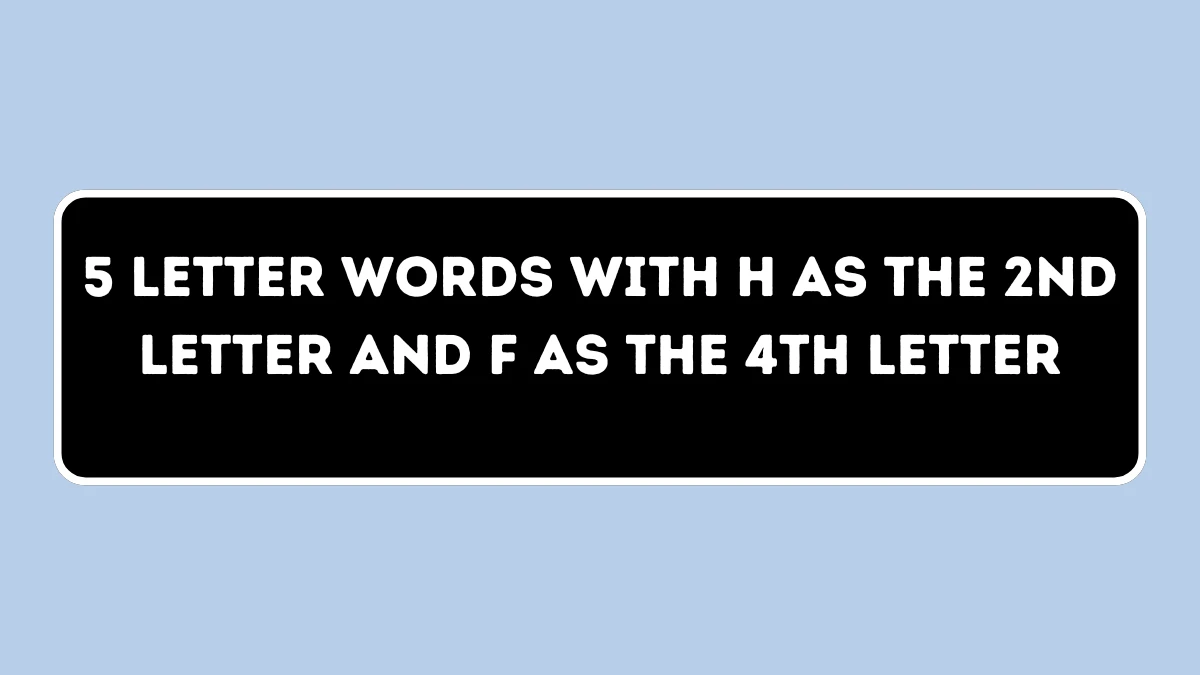 5 Letter Words with H as the 2nd Letter and F as the 4th Letter All Words List