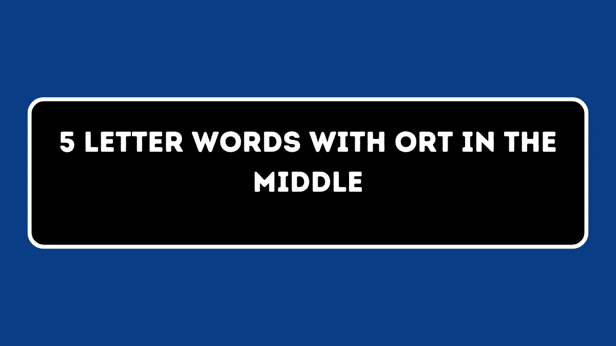 5 Letter Words with ORT in the Middle All Words List