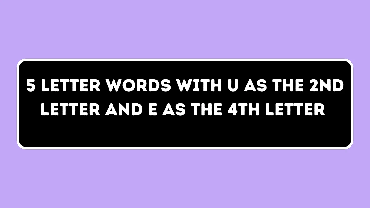 5 letter Words with U as the 2nd Letter and E as the 4th Letter All Words List