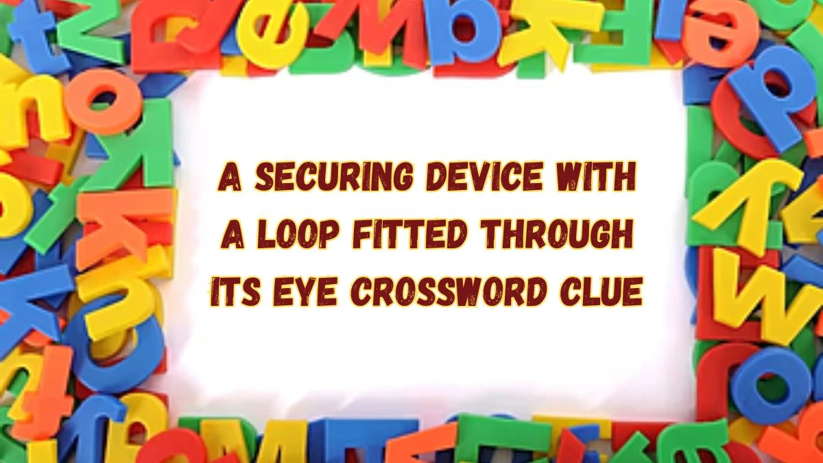 A securing device with a loop fitted through its eye Crossword Clue Puzzle Answer from July 16, 2024