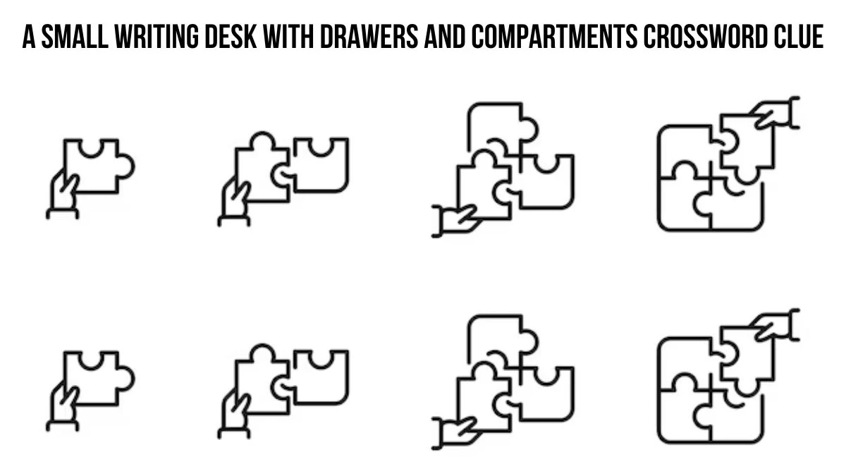 A small writing desk with drawers and compartments Crossword Clue Puzzle Answer from July 19, 2024