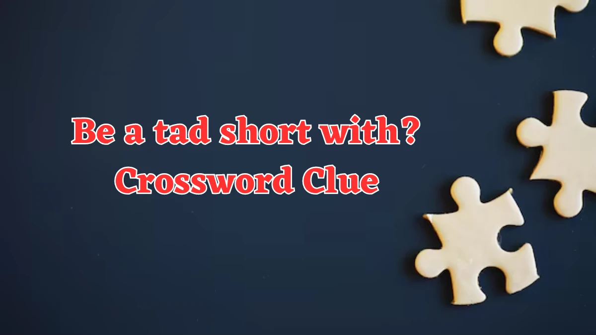 Be a tad short with? Crossword Clue Puzzle Answer from July 30, 2024