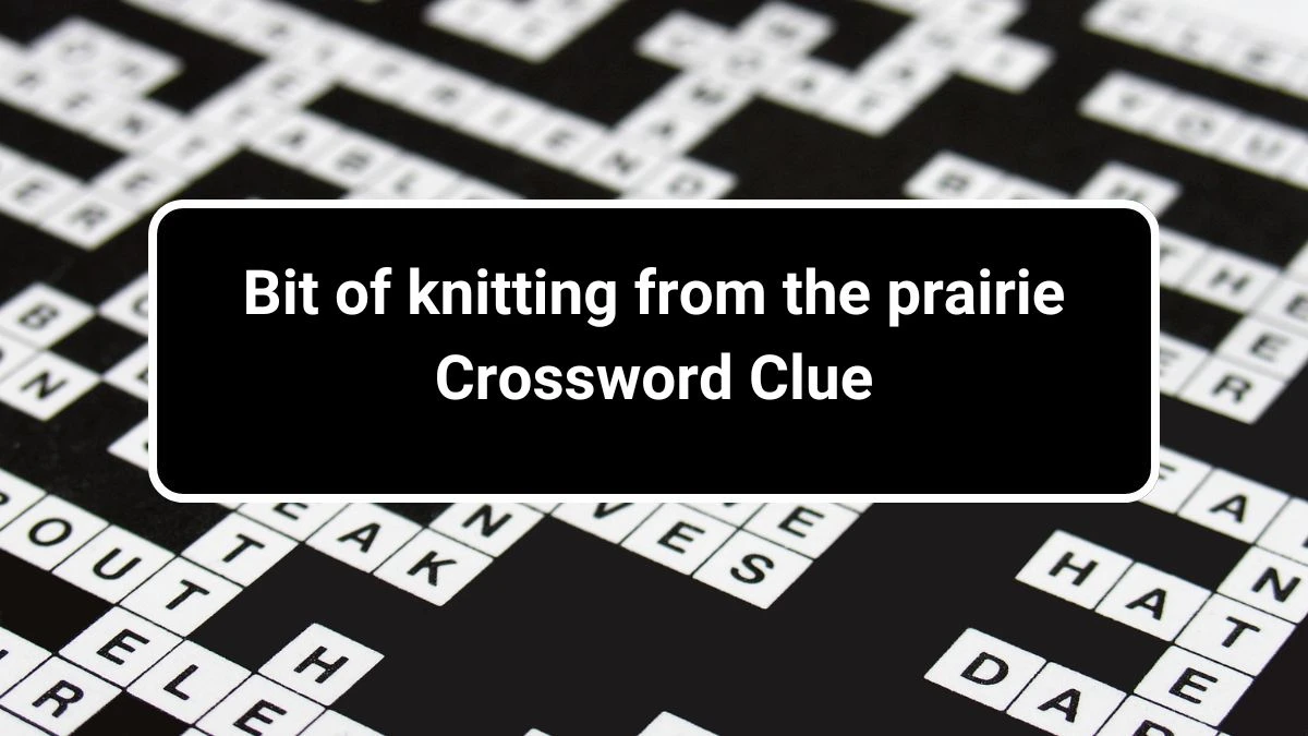 Bit of knitting from the prairie Crossword Clue Puzzle Answer from July 30, 2024