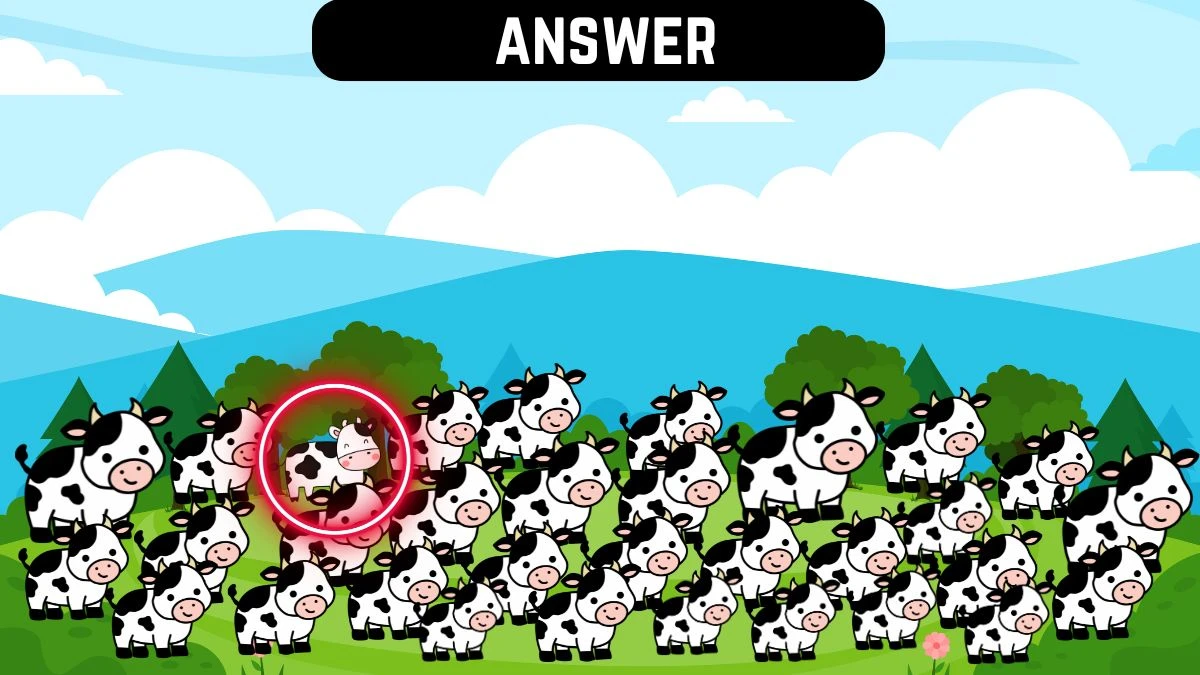 Observation Find it Out: Only 10% attentive people can spot the Odd Cow in 7 Secs