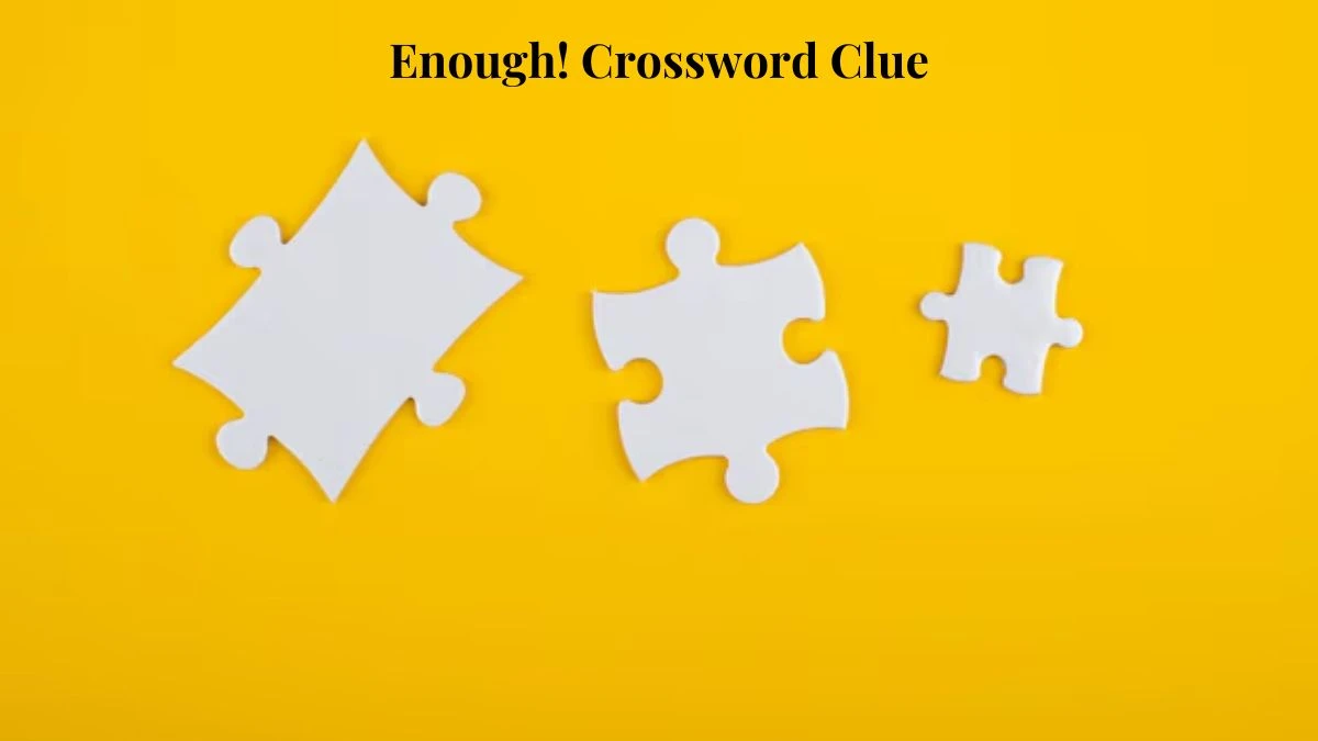 NYT Enough! Crossword Clue Puzzle Answer from July 18, 2024