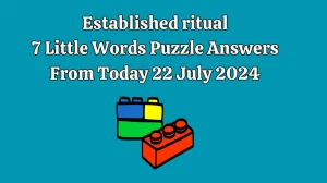 Established ritual 7 Little Words Puzzle Answer from July 22, 2024