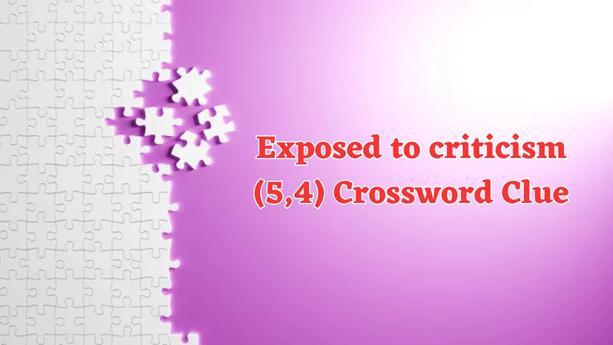 Exposed to criticism (5,4) Crossword Clue Puzzle Answer from July 29, 2024