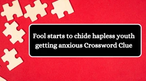 Fool starts to chide hapless youth getting anxious Crossword Clue Puzzle Answer from July 25, 2024