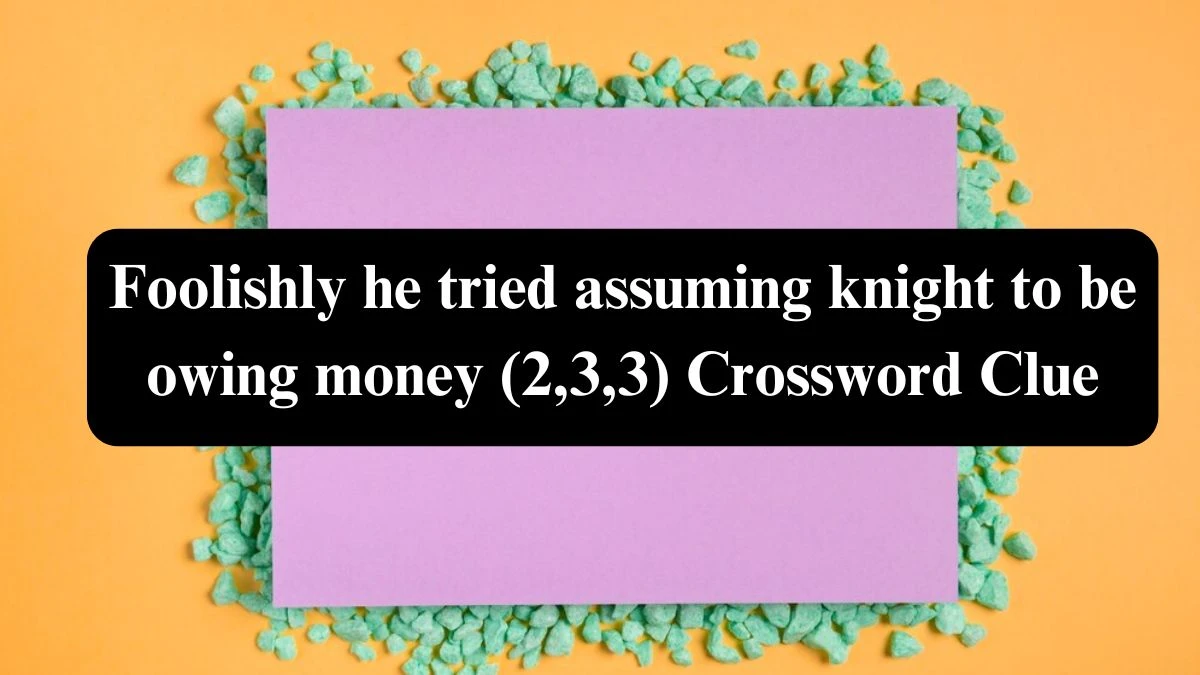 Foolishly he tried assuming knight to be owing money (2,3,3) Crossword Clue Answers on July 27, 2024