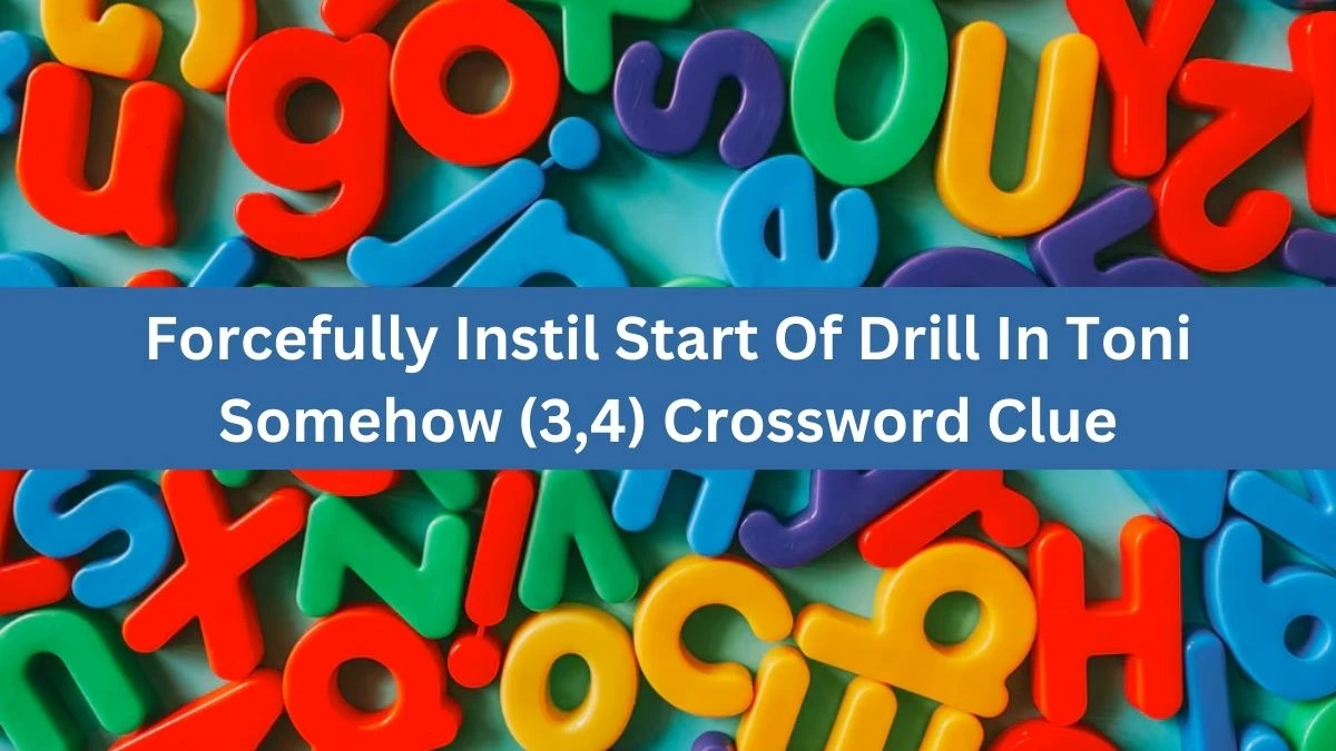 Forcefully Instil Start Of Drill In Toni Somehow (3,4) Crossword Clue Answers on July 31, 2024