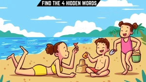 Genius IQ Test: Only 5 out of 10 Can Spot the 4 Hidden Words in this Beach Image in 8 Secs