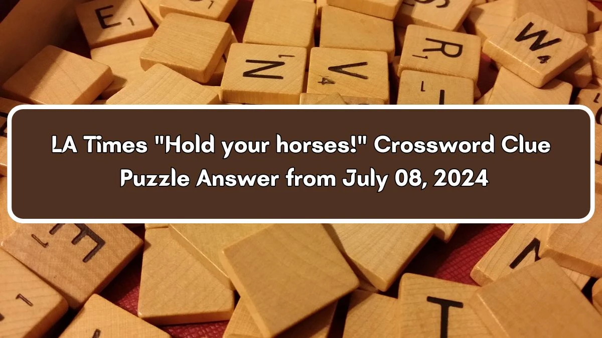 LA Times Hold your horses! Crossword Clue from July 08, 2024