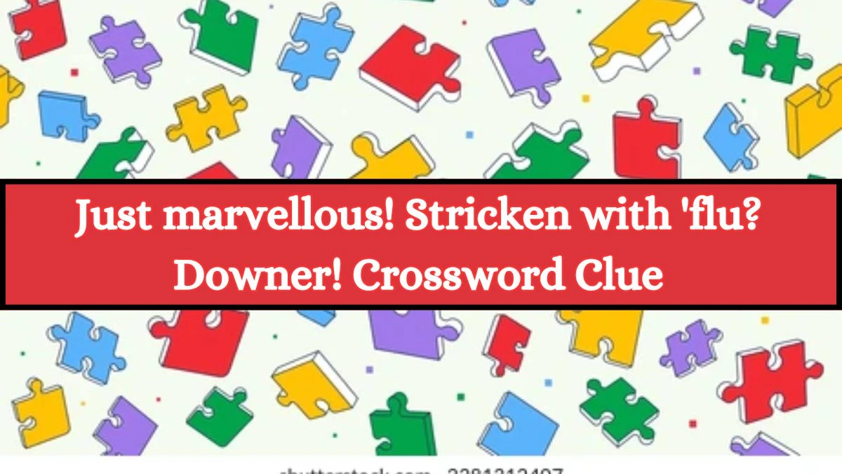 Just marvellous! Stricken with 'flu? Downer! Crossword Clue Puzzle Answer from July 09, 2024