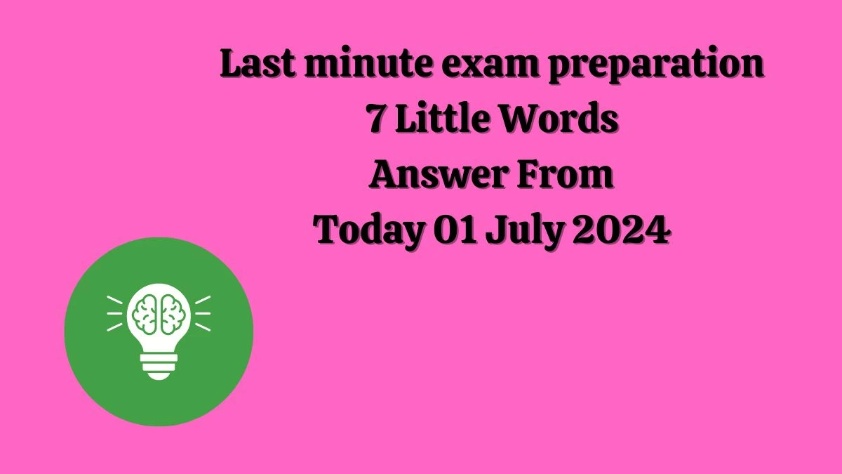 Last minute exam preparation 7 Little Words Puzzle Answer from July 01, 2024