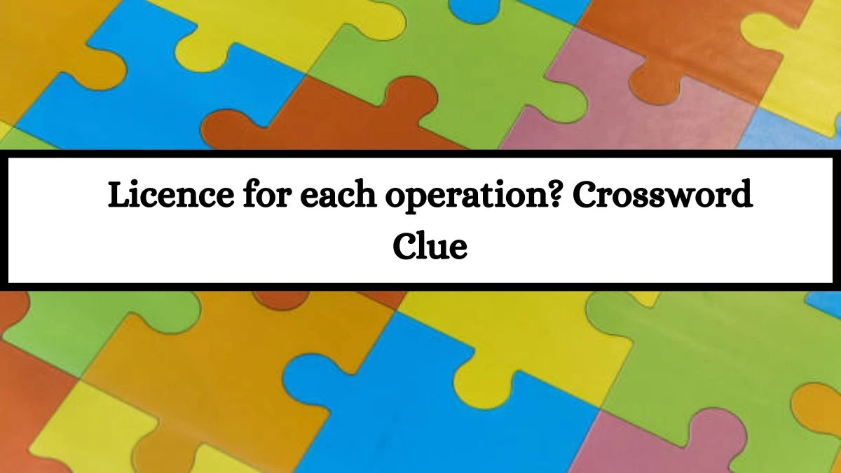 Licence for each operation? Crossword Clue Puzzle Answer from July 13, 2024