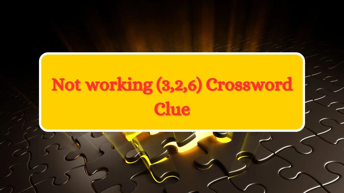 Not working (3,2,6) Crossword Clue Answers on July 03, 2024