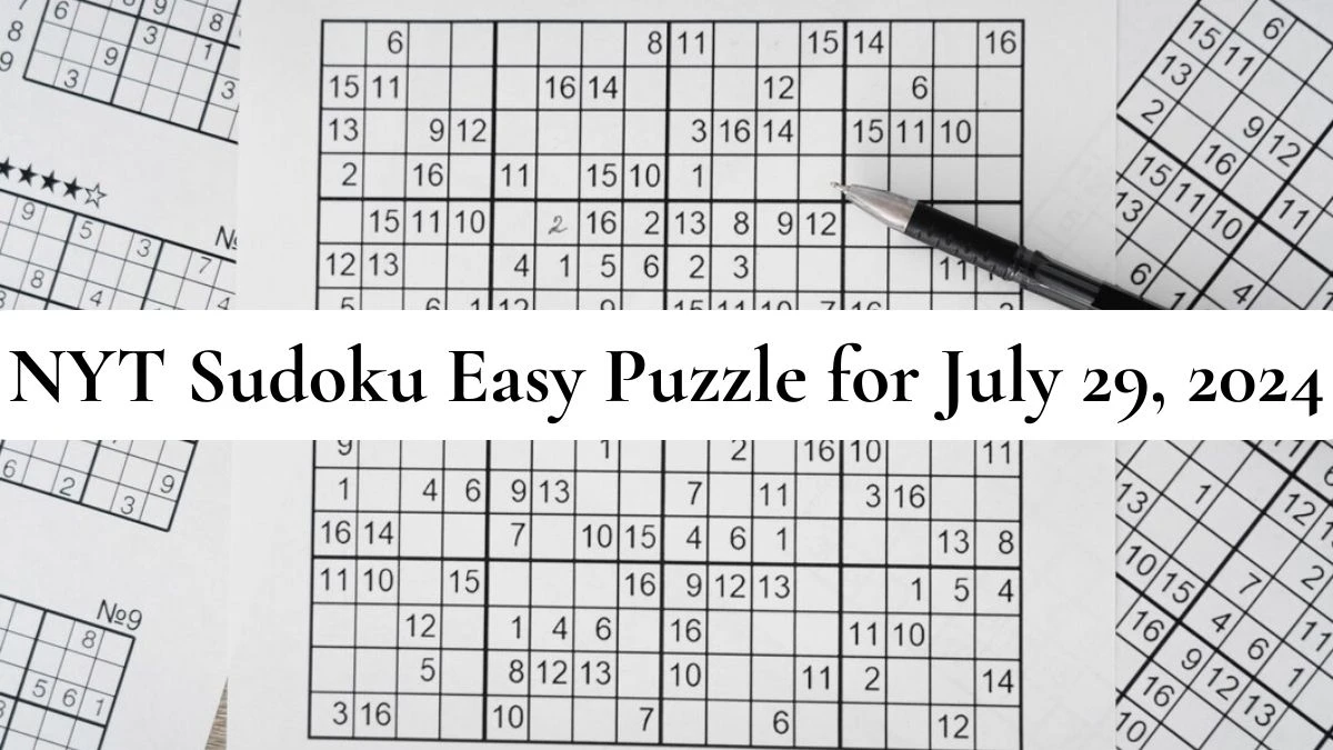 NYT Sudoku Easy Puzzle for July 29, 2024