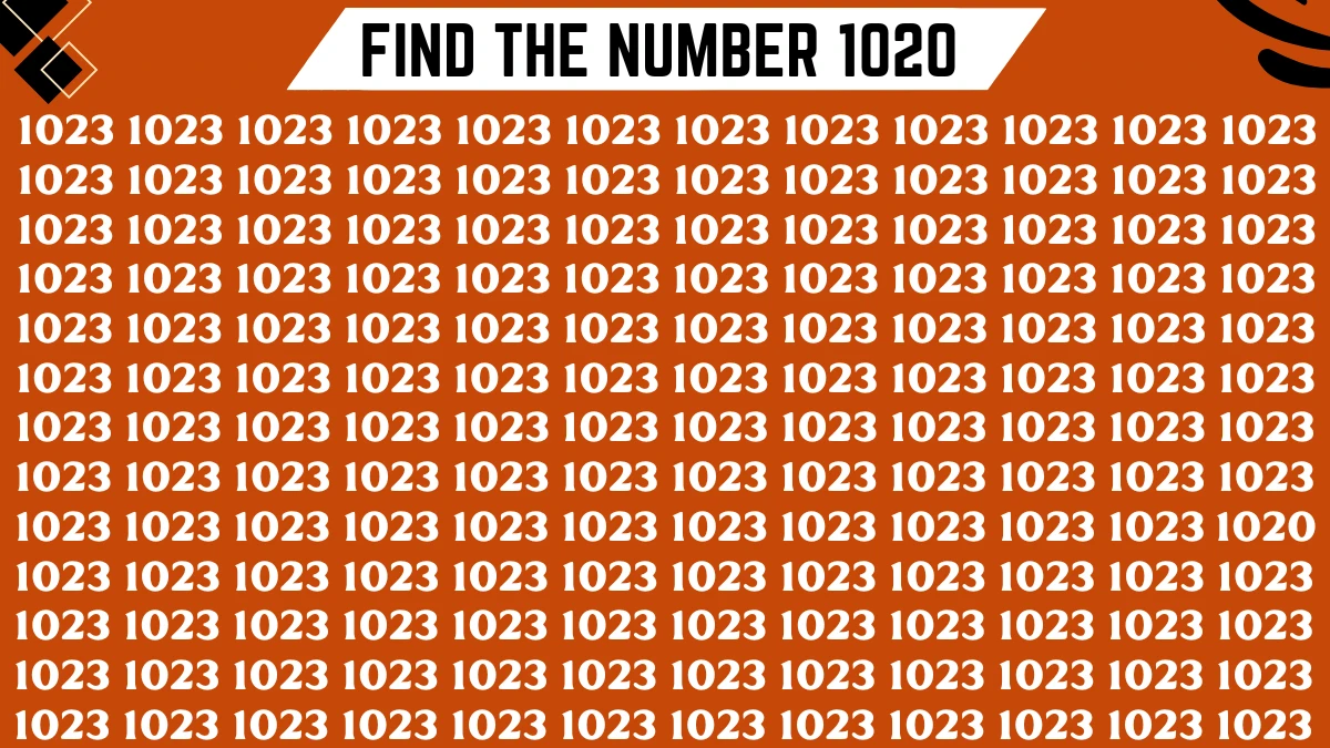 Observation Brain Test: Only the smartest can spot the Number 1020 among 1023 in 8 Secs