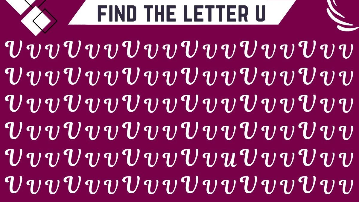 Observation Find it out: If you have Sharp Eyes Find the Letter U among V in 10 Secs