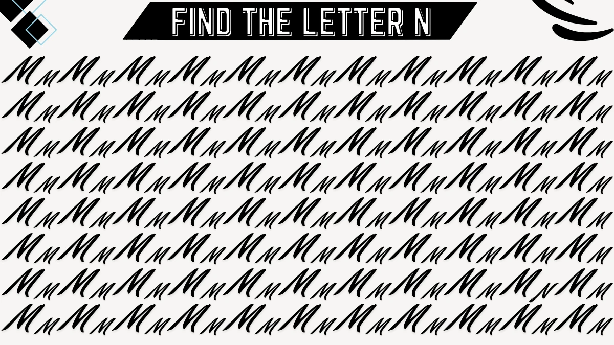 Observation Skill Test: If you have sharp Eyes Find the Letter N among M in 8 Secs