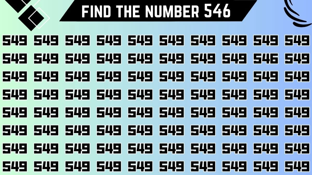 Observation Skill Test: Only Eagle Eye People Can Spot the Number 546 among 549 in 9 Secs