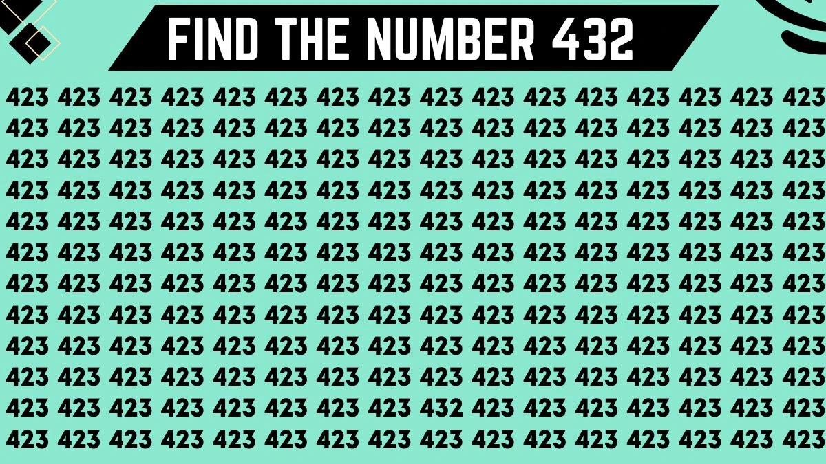 Optical Illusion Brain Challenge: Only people with Extra Sharp vision can spot the 432 among 423 in this Image in 9 Secs