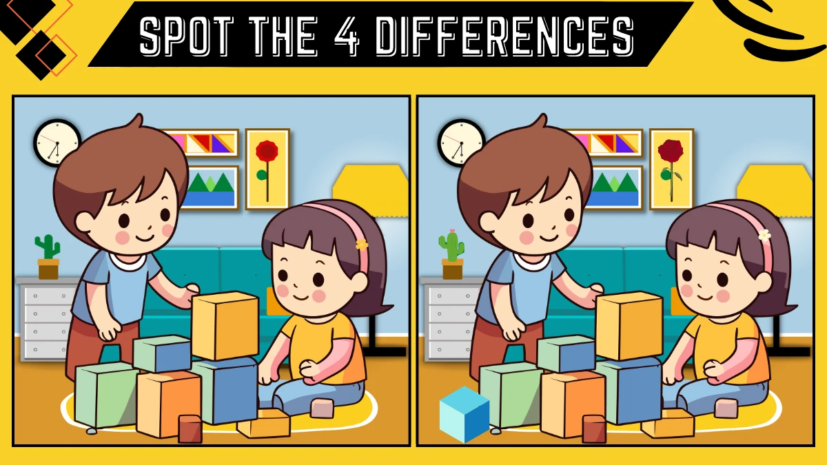 Optical Illusion Spot the Difference Game: Only Eagle Eyes Can Spot the 4 Differences in this Children Playing Image within 12 Secs