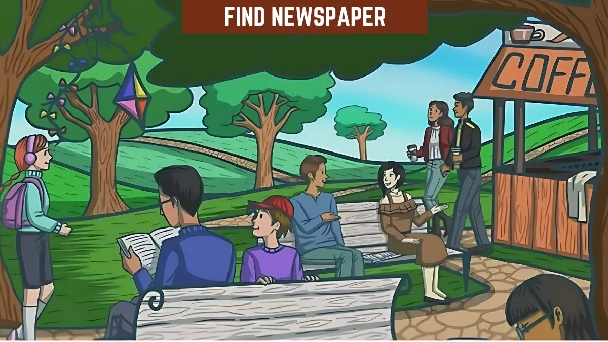 Optical Illusion Visual Test: Only Eagle Eyes Can Spot the Hidden Newspaper in the park in 9 seconds!