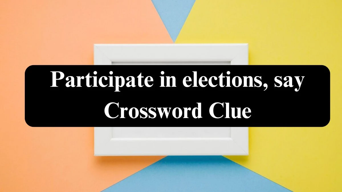 Participate in elections, say Daily Themed Crossword Clue Puzzle Answer from July 26, 2024