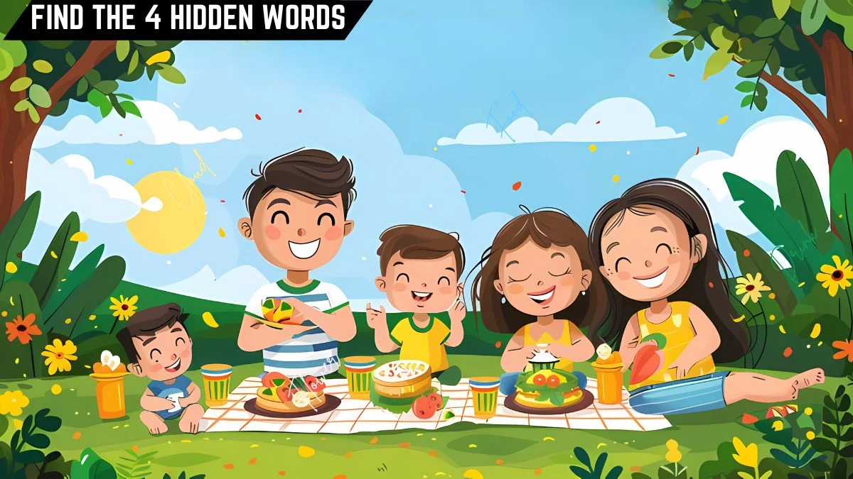 Picture Puzzle IQ Test: Only 5 Out of 10 Can Spot the 4 Hidden Words in this Picnic Image in 8 Secs