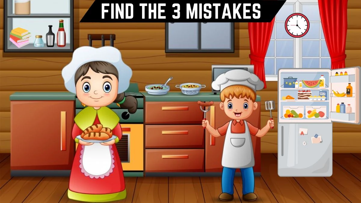 Picture Puzzle IQ Test: Only a genius can spot the 3 Mistakes in this Kitchen Image in 10 Secs