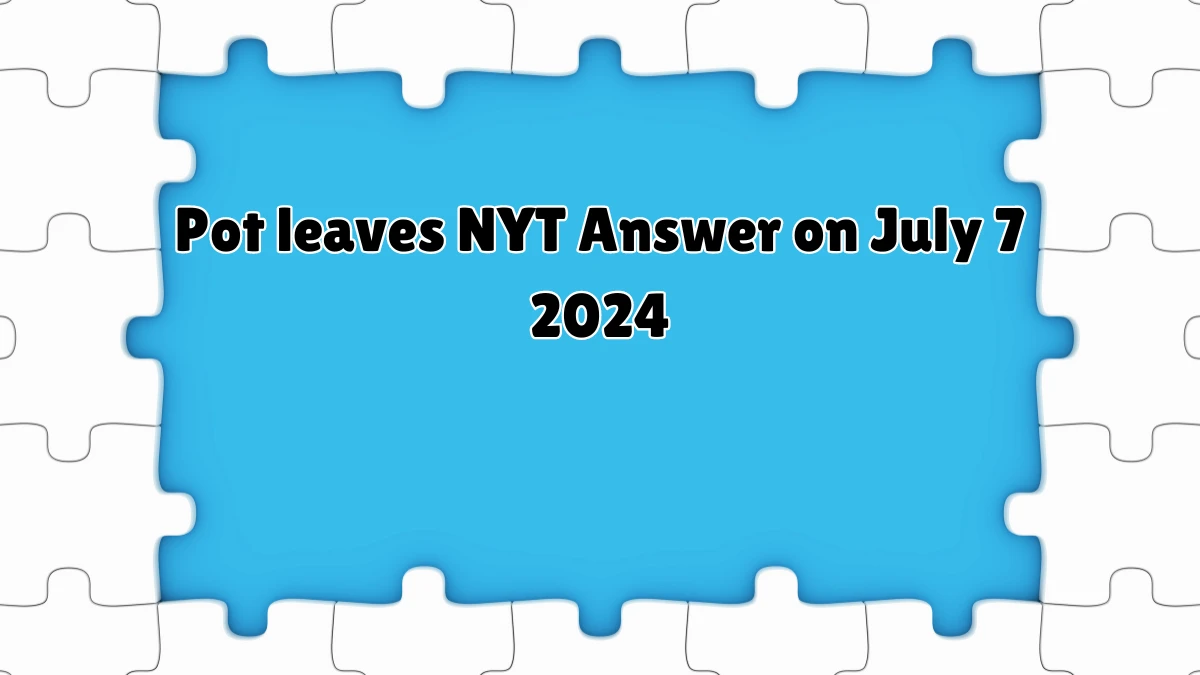 Pot leaves NYT Crossword Clue Puzzle Answer from July 07, 2024