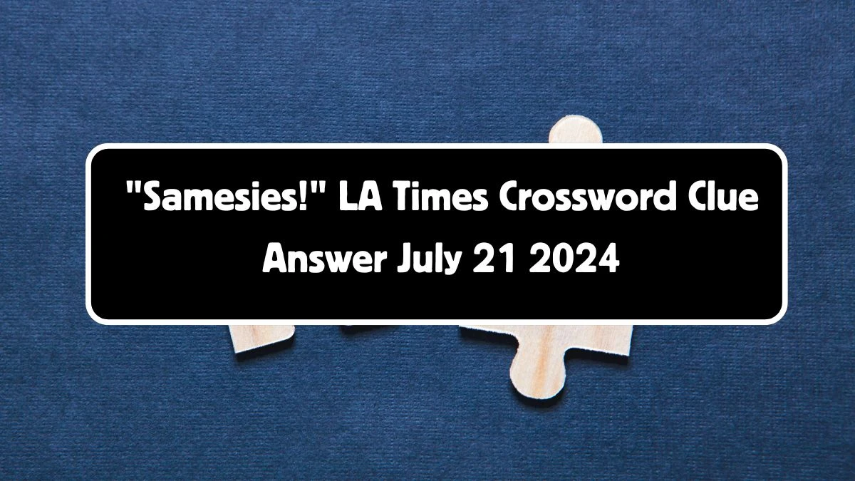 LA Times Samesies! Crossword Clue Puzzle Answer from July 21, 2024