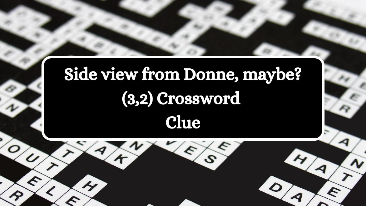 Side view from Donne, maybe? (3,2) Crossword Clue Puzzle Answer from July 08, 2024