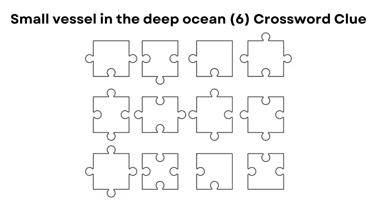 Small vessel in the deep ocean (6) NYT Crossword Clue Puzzle Answer from July 24, 2024