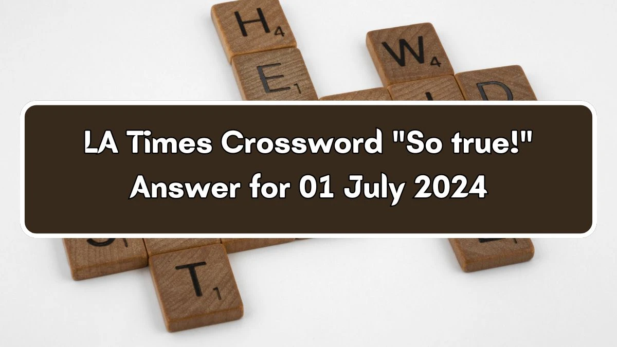 So true! LA Times Crossword Clue Puzzle Answer from July 01, 2024
