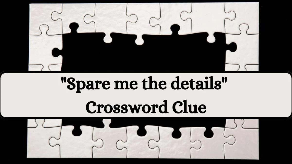 USA Today Spare me the details Crossword Clue Puzzle Answer from July 08, 2024