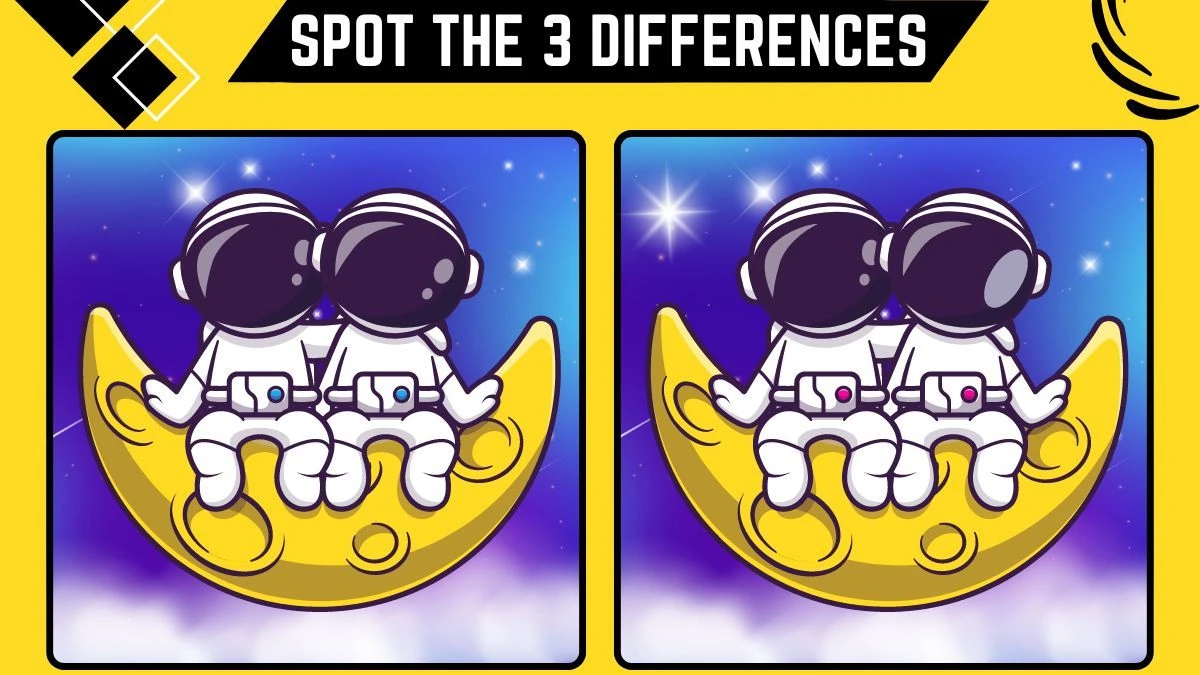 Spot the 3 Differences: Only Eagle Eyes Can Spot the 3 Differences in this two Astronaut Image in 10 Secs