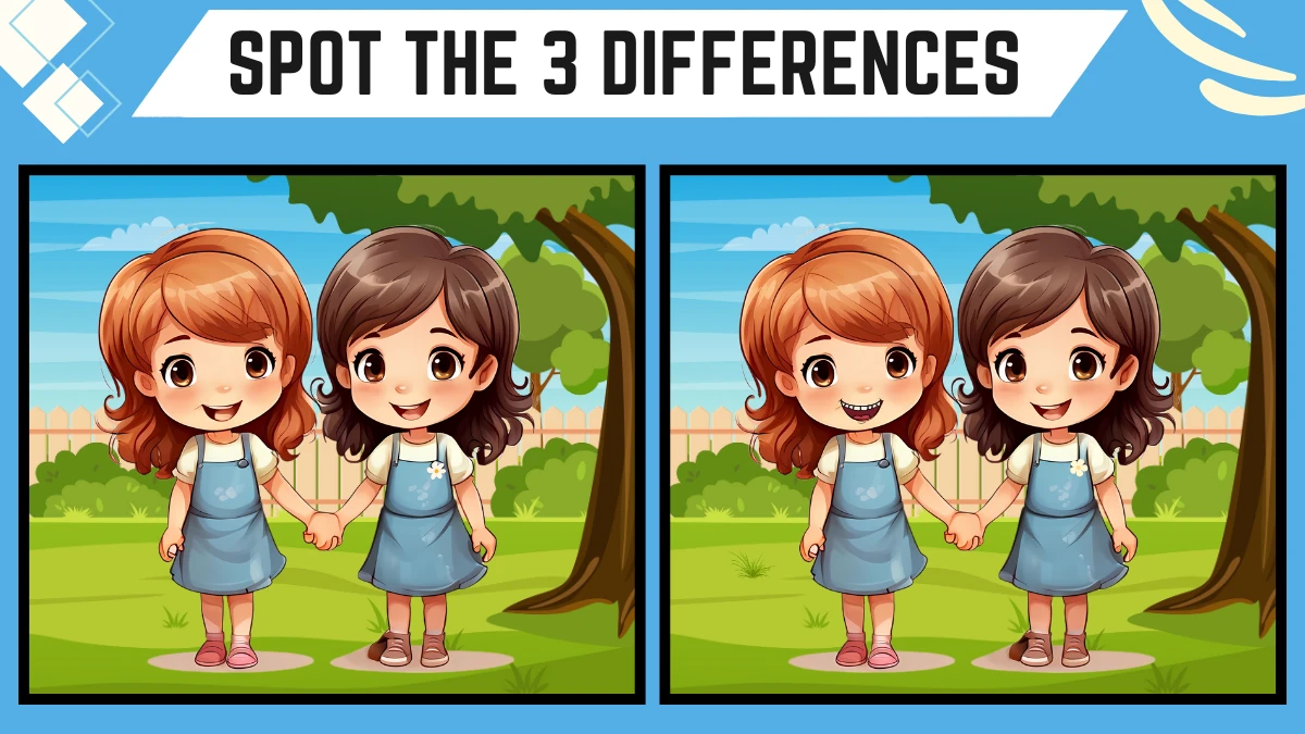 Spot the 3 Differences: Only People with 20/20 Vision Can Spot the 3 Differences in this Twin Sisters Image in 12 Secs| Picture Puzzle Game