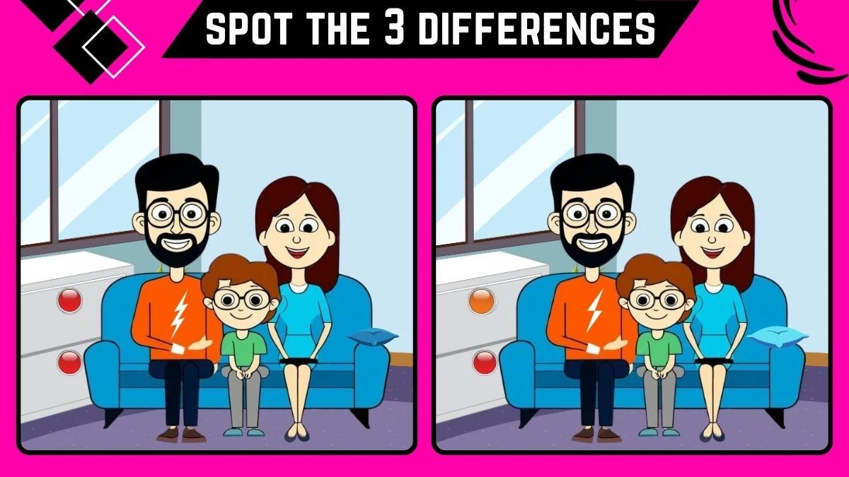 Spot the 3 Differences: Only the most attentive eyes Can Spot the 3 Differences in this Family Image in 10 Secs| Picture Puzzle Game