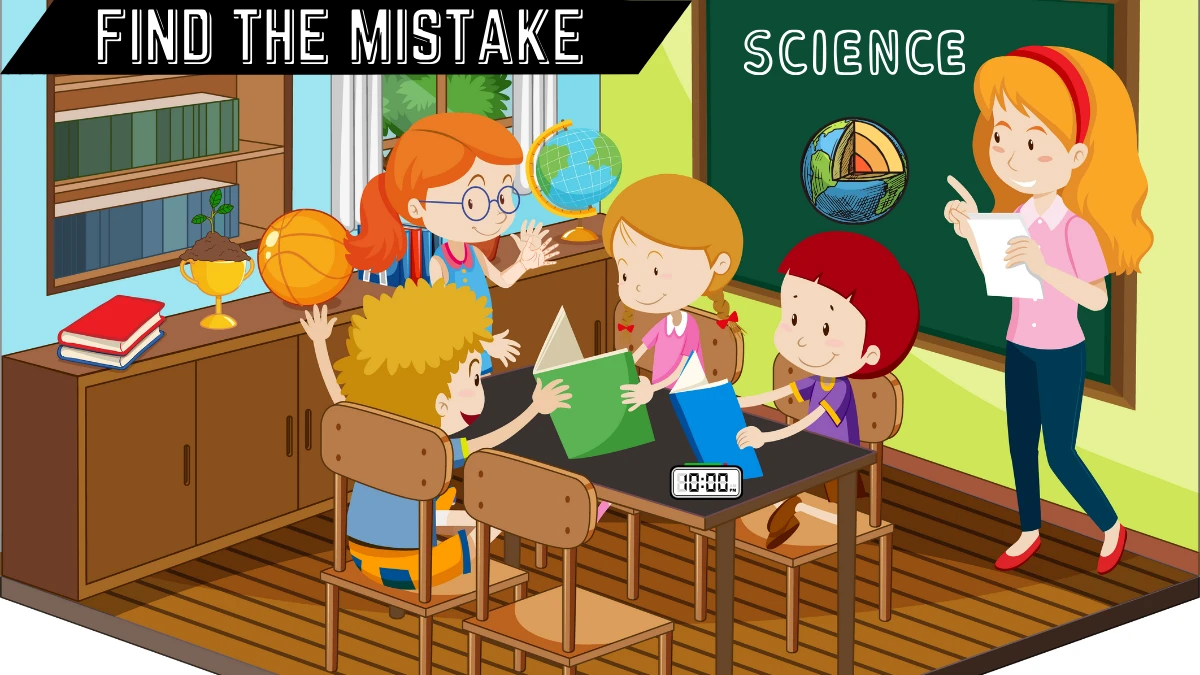 Spot the 3 Mistake Picture Puzzle IQ Test: Only the True Detectives Can Spot the 3 Mistakes in this Classroom Image in 12 Secs