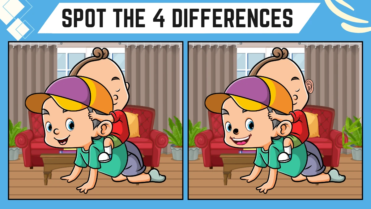 Spot the 4 Differences: Only People with Sharp Eyes Can Spot the 4 Differences in this Brothers Image in 12 Secs