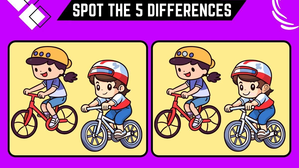 Spot the 5 Differences: Only the most Sharpest eyes Can Spot the 5 Differences in this Cycling Image in 15 Secs| Picture Puzzle Game