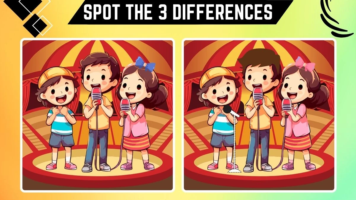 Spot the Difference Game: Only highly attentive eyes can spot the 3 Differences in this Children Singing Image in 8 Secs