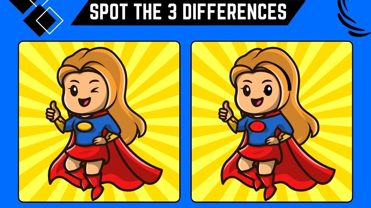 Spot the Difference Game: Only highly attentive eyes can spot the 3 Differences in this SuperWoman Image in 10 Secs