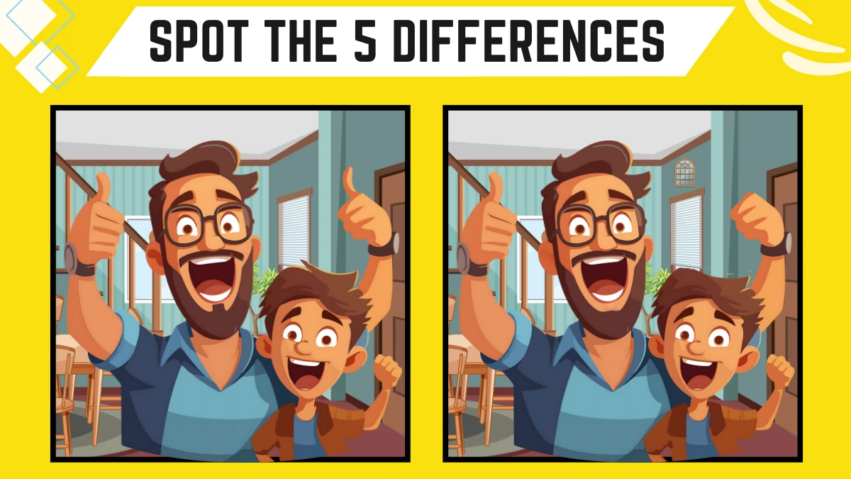 Spot the Difference Game: Only People with 20/20 Vision Can Spot the 5 Differences in this Father and Son Image in 15 Secs