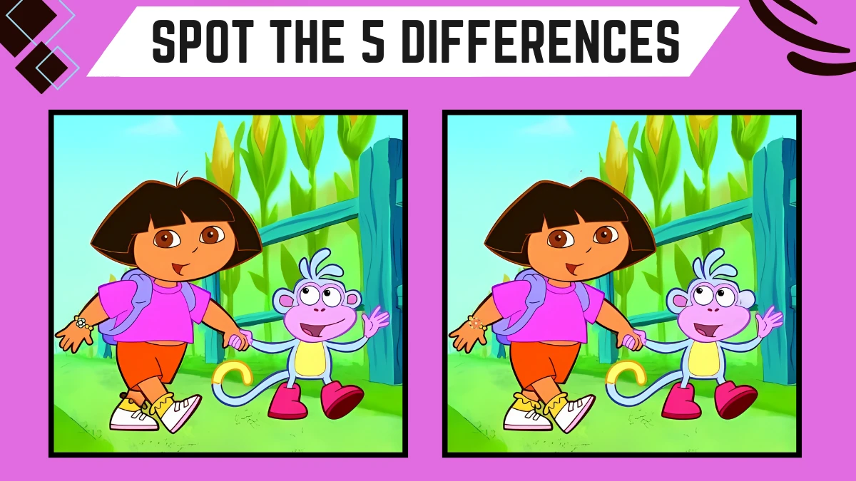 Spot the Difference Game: Only People with razor-sharp eyes Can Spot the 5 Differences in this Dora and Buji Image in 15 Secs