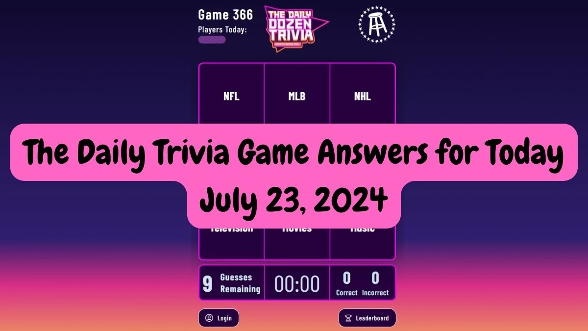 The Daily Trivia Game Answers for Today July 23, 2024