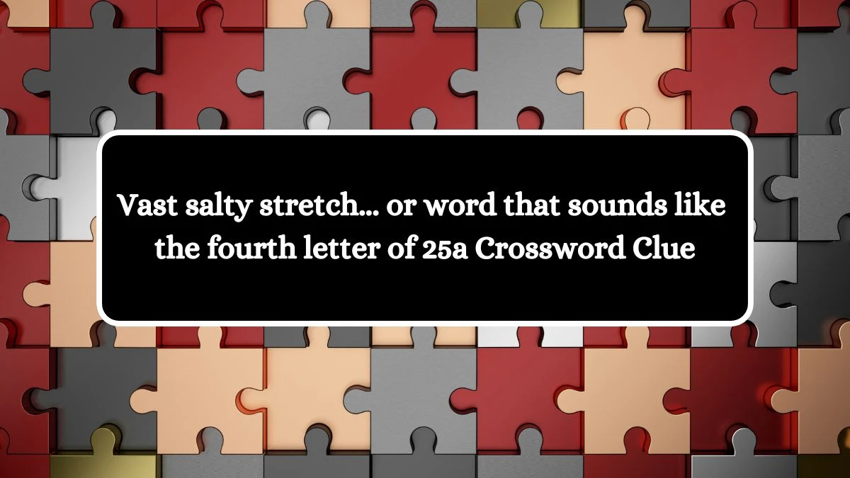 Vast salty stretch... or word that sounds like the fourth letter of 25a Daily Themed Crossword Clue Puzzle Answer from July 26, 2024